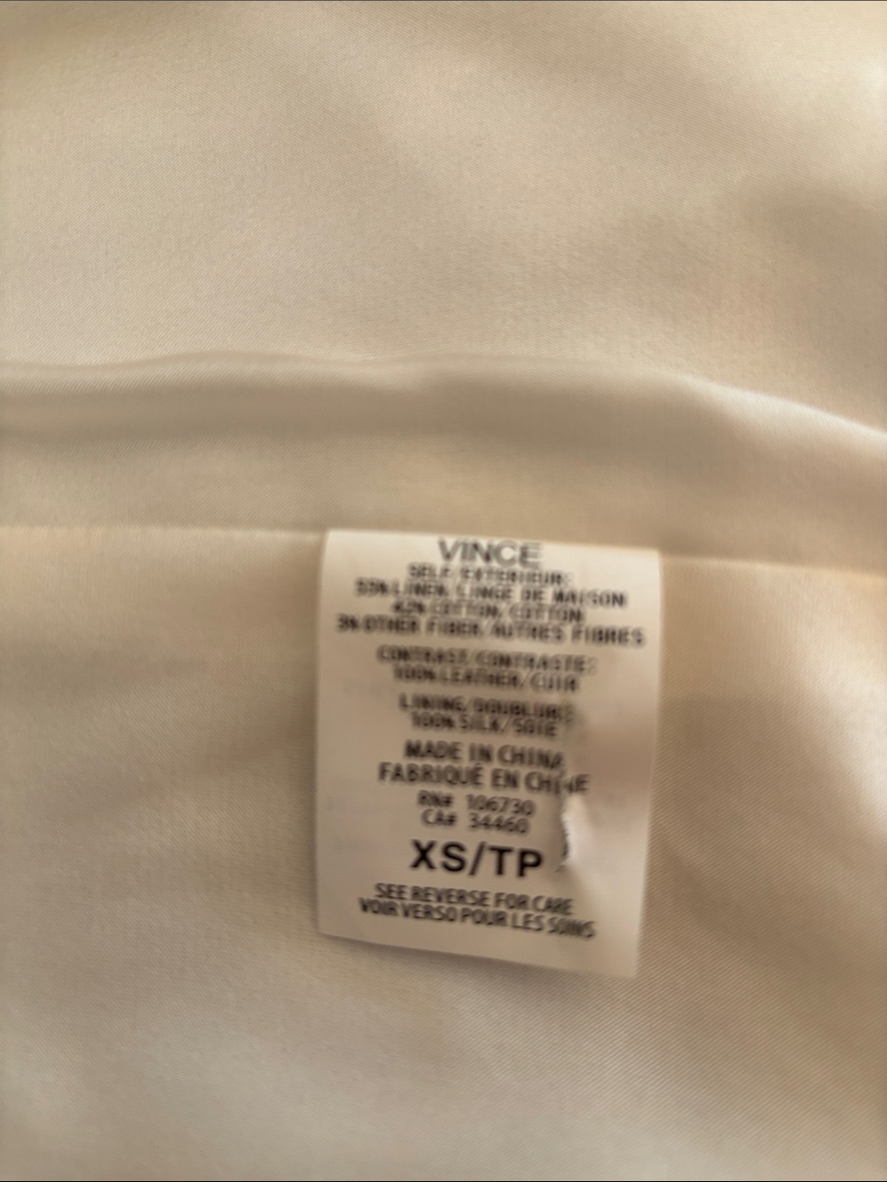 Vince Cream Leather Moto Vest - Picture 4 of 5